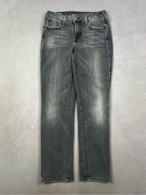 Classic Women's Black Washed Straight Jeans